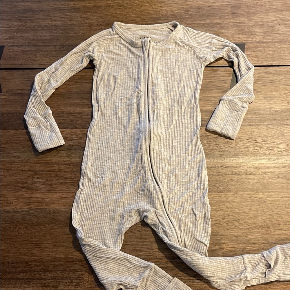 Little Sleepies Heather Stone Ribbed Zippy